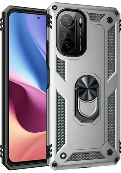Xiaomi Poco F3 Kılıf Vega Tank Koruma Standlı Yüzüklü Mıknatıslın
