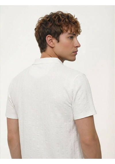 Regular Fit Erkek Polo K.kol Beyaz