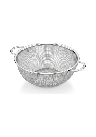 Çelik Süzgeç Kulplu Paslanmaz Makarna - Sebze Süzgeci 22 Cm Gri
