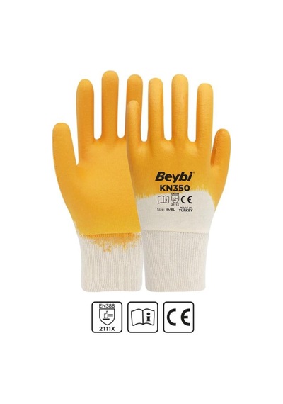 Beybi Kn350 Pamuk Nitril Iş Eldiveni