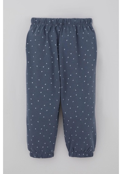 Breeze Erkek Bebek Pijama Takımı Minik Üçgenler Desenli 9 Ay-3 Yaş, Füme Füme