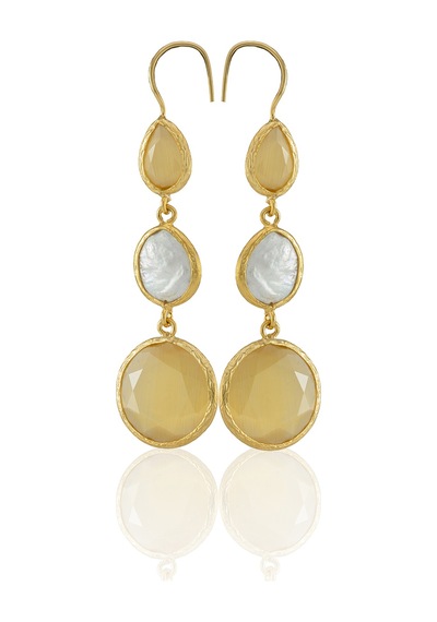 Kadir Jewellery 22 Ayar Altın Kaplama Kadın İnci Küpe -el İşçiliği Ve Hipoalerjenik Küpe Sarı