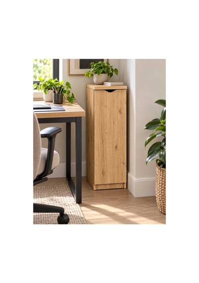 Dar Dolap 25x33x71 Cm Kapaklı Raflı Çok Amaçlı Dolap Banyo Mutfak Salon Antre Balkon Yatak Odası Düzenleyici Kahverengi - 932247161 Kahverengi