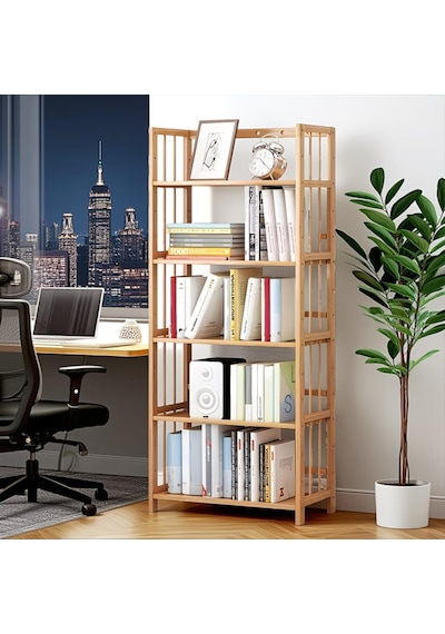 Valkyrie 5 Katlı Bambu Raf Kitaplık 60x23x128 Cm Çok Amaçlı Düzenleyici Dekoratif Organizer Kahverengi Valkyrie 5 Katlı Bambu Raf Kitaplık 60x23x128 Cm Çok Amaçlı Düzenleyici Dekoratif Organizer Kahverengi