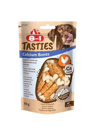 8in1 Tasties Calcium Bones Tavuk Sargılı Köpek Ödülü 85 Gram