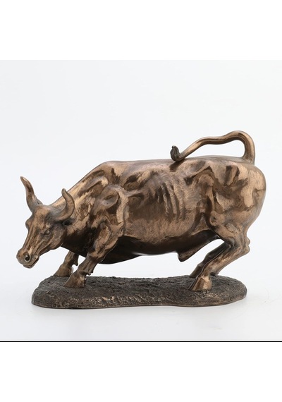 Veronese Design 24 Cm X 15 Cm Soğuk Döküm Reçine Antik Bronz Kaplama Boğa Heykeli Genel