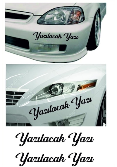 Sticker Usta Kişiye Özel Yazı - 2 Adet Isim Soyisim - Araba - Oto - Araç -motosiklet - 00097 Si