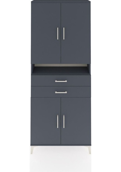 Arges Dolap 5 Raflı 2 Çekmeceli 4 Kapaklı 88x30x221 Antrasit-... Antrasit