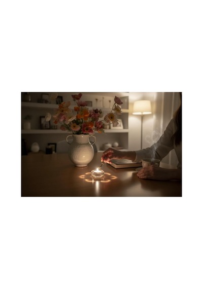 Bladfagel Tealight Modern,pinterest,viral Çiçek Şeklinde 1 Adet Mumluk Ve 1 Adet Mum 3cm Şeffaf Beyaz - 832512085 Beyaz