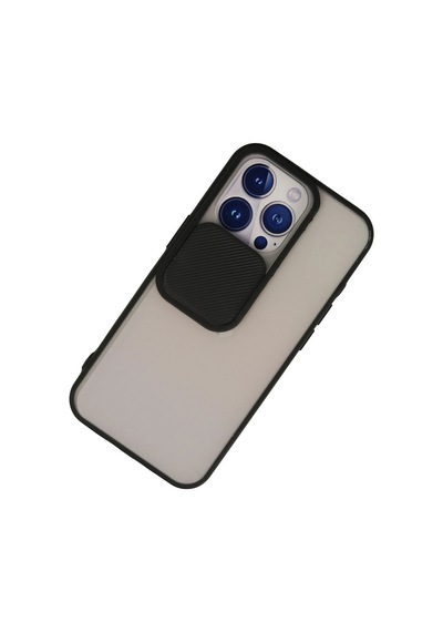 Newface - 851 - iPhone Uyumlu 13 Pro Kılıf Palm Buzlu Kamera Sürgülü Silikon - Lvsqvr - - Siyah