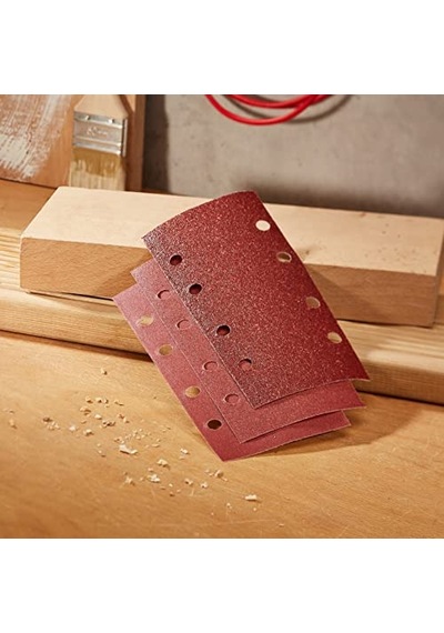 Zımpara Kağıdı 10'lu Set 93 185 Mm 60 120 180 Kum 8 Delik Gri