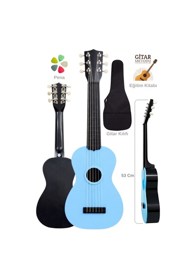 Yankı Cg-16bl Oyuncak Gitar Seti 3-11 Yaş Çocuk Gitarı 53cm 6 Telli Eğitim Kitabı, Kılıf Ve Pena Hediyeli - 86973644213
