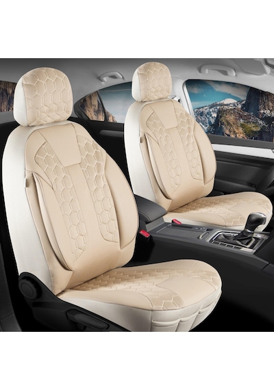 Chery Tiggo 8 Pro Max Exceptional Uyumlu Deri Detaylı Oto Koltuk Kılıfı Ön Arka Takım Cyrus Bej