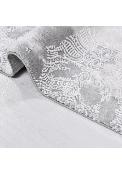 Çam Halı Crea Plus Galaxy Blossom 13621 Krem Gri Eskitme Desenli Makine Halısı