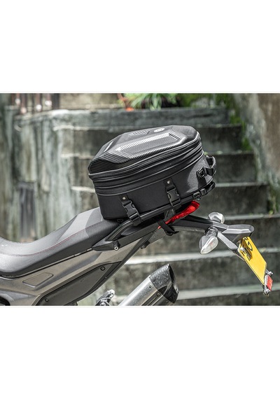 Rockbros 20l - 35l Körüklü Genişleyebilir Eva Sert Kabuklu Darbeye Dayanıklı Motosiklet Arka Kuyruk Ve Sele Üstü Çanta Alüminyum - Siyah