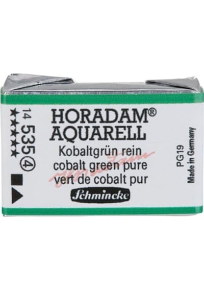Schmincke : Horadam Aquarell Artist Sulu Boya : Tam Tablet : Seri 4 535 Cobalt Green Pure