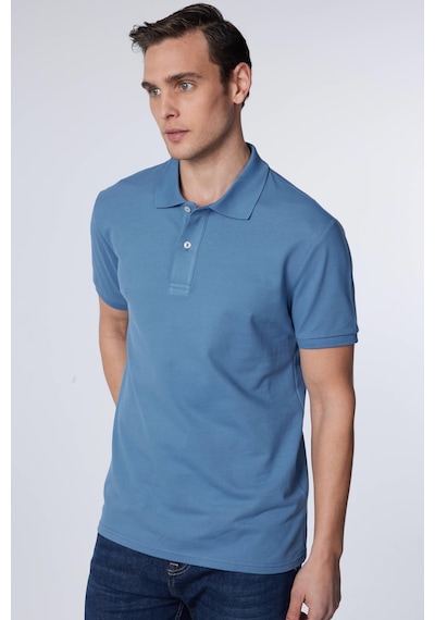Tudors Erkek Slim Fit Dar Kesim Pamuklu Yumuşak Dokulu Serin Tutan Kumaş Düz Pike Polo Yaka Tişört-31622-petrol Petrol