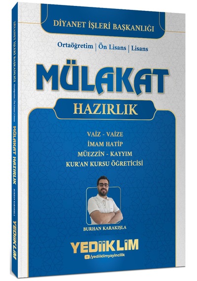 Yediiklim Yayınları Ortaöğretim-ön Lisans-lisans Diyanet İşleri Mülakat Hazırlık