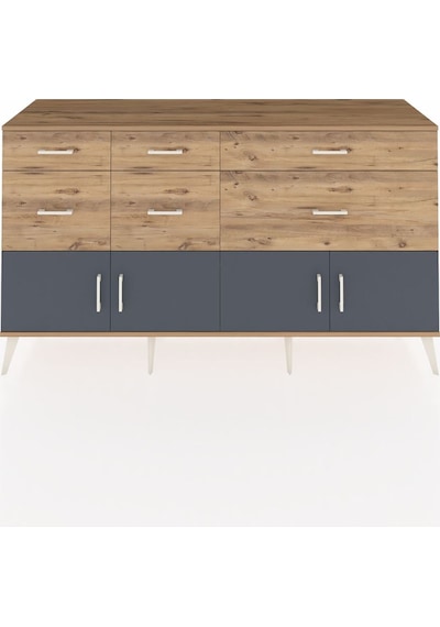 Hyperion Konsol Tek Raflı 6 Çekmeceli 4 Kapaklı 176x44x99 Çam-ant Çam-antrasit/çam Hyperion Konsol Tek Raflı 6 Çekmeceli 4 Kapaklı 176x44x99 Çam-ant Çam-antrasit/çam