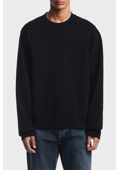 Emporio Armani Tamamı Logolu Pamuklu Bisiklet Yaka Sweat Erkek Sweat Em006874 Af10013 Fc375 Siyah