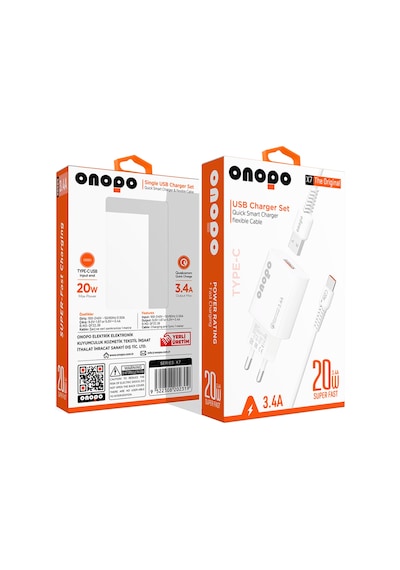 Onopo Type-C Usb 3.4A Hızlı Şarj Cihazı 18 W - X7 Onopo Type-C Usb 3.4A Hızlı Şarj Cihazı 18 W - X7