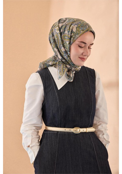 Silk Home Yaz Esintisi Eşarp 150002-06 Vizon, Bej, Lila Mavi, Sarı