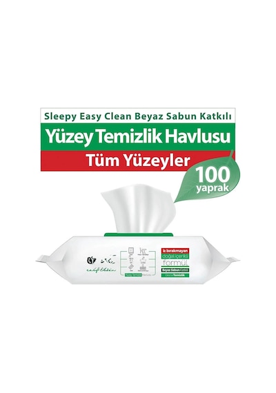Mey İthalat Premium Yüzey Temizlik Havlusu 100 Adet Beyaz Sabun