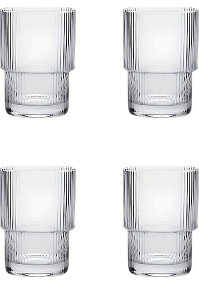 Mithra Life 4 Adet 200 Ml Origami Stil Isıya Dayanıklı Su Meşrubat Kahve Cam Bardak Mıt1198 Şefaf