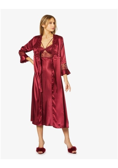 Pierre Cardin Kadın Altılı Saten Çeyiz Seti 6025 - Bordo