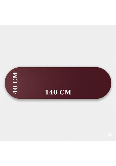 1 Adet Deri Runner-40x140 Cm-deri Masa Örtüsü Bordo