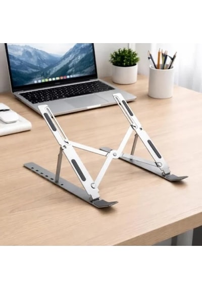 Katlanabilir Alüminyum Dizüstü Bilgisayar Standı, 2in1, Ayarlanabilir 7 Kademeli