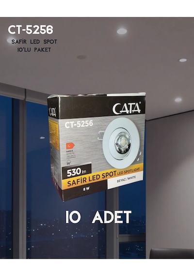 Cata Ct-5256 Safir Led Spot Beyaz Işık - 10 Lu Paket