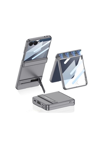 Samsung Uyumlu Galaxy Z Flip 7 Kılıf Zore Kıpta Standlı Kapak Çok Renkli