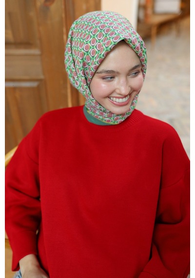 Silk Home Olinda Eşarp 48005-12 Yeşil, Soğan Kabuğu, Sarı