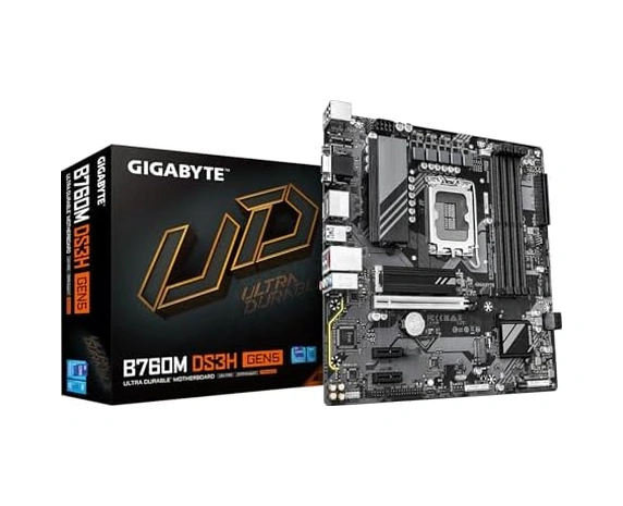 Gıgabyte B760m Ds3h Lga1700 Ddr5 7600mhz Oc Pcıe 5.0 M.2 Nvme Gigabit Lan Matx Anakart