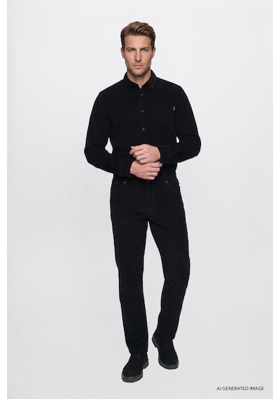 Wrangler Texas Pamuklu Slim Fit Cepli Esnek Erkek Kadife Pantolon Mw12sec100 Siyah