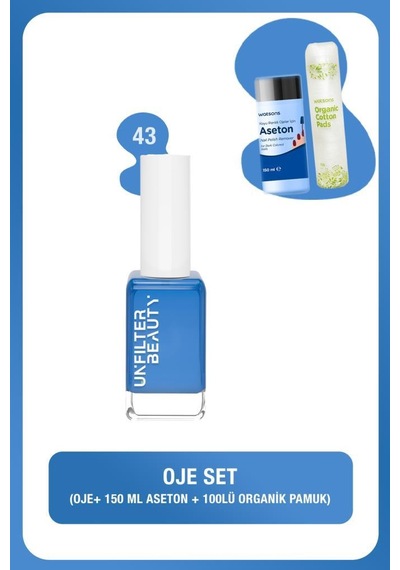 Unfilter Beauty No:43 Oje + 150 Ml Aseton + 100 Adet Pamuk