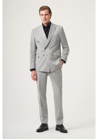 İmza Gri-füme Kırlangıç Yaka Çizgili Kruvaze 6 Drop Slim Fit Tam Astar Esnek Takım Elbise 1001260286 Gri - Füme İmza Gri-füme Kırlangıç Yaka Çizgili Kruvaze 6 Drop Slim Fit Tam Astar Esnek Takım Elbise 1001260286 Gri - Füme