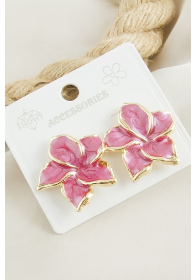 Çiçek - 285 - Mineli - Nazblsmm - Küpe Pembe