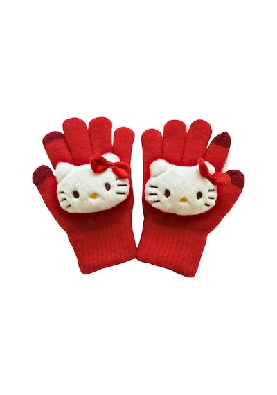 Hello Kitty Kırmızı Aıcak Tutan 2-5 Yaş Eldiven Kırmızı