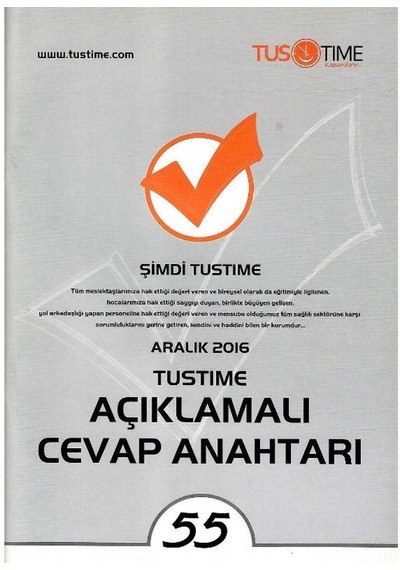 Tus Time 2016 Deneme Sınavı Temel Bilimler Ve Klinik Bilimler Testi Soru Ve Açıklamaları 55