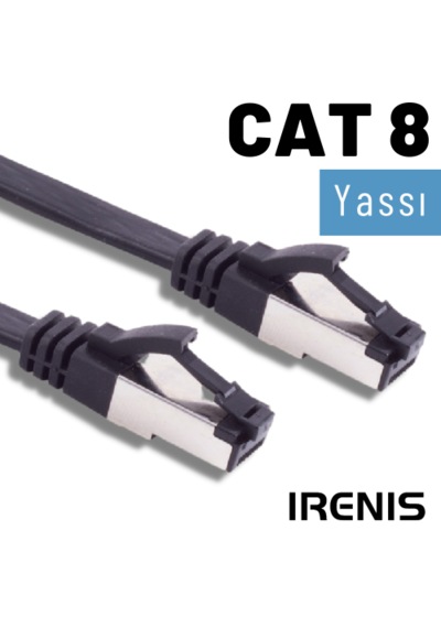 Irenıs 50 Cm Cat8 Yassı Ftp Lsnh Ethernet Patch Kablo
