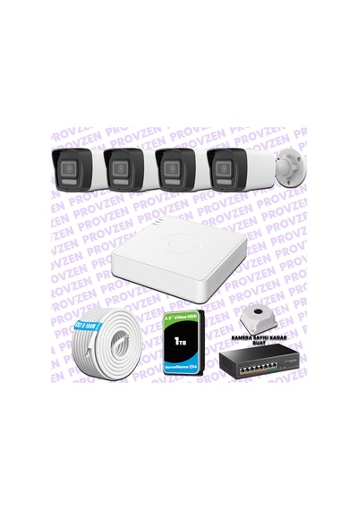 Provzen Hikvision 4 Ip 4mp Hibrit Colorvu Güvenlik Kamerası Seti Olay Anında Bildirim