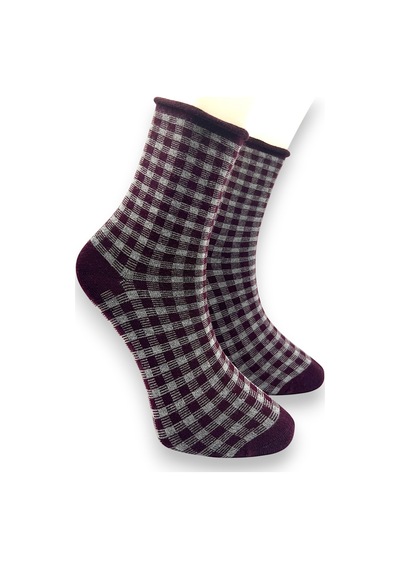 Socks Premium 5 Çift Bambu Kadın Dikişsiz Kareli Lastiksiz Roll Top İz Bırakmaz Soket Çorap Siyah-bordo-kahverengi-pembe Socks Premium 5 Çift Bambu Kadın Dikişsiz Kareli Lastiksiz Roll Top İz Bırakmaz Soket Çorap Siyah-bordo-kahverengi-pembe
