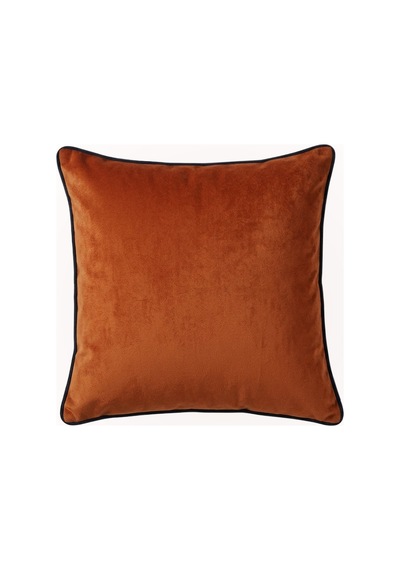 "black Rust" Kadife Dokulu Kırlent Kılıfı - 45x45 Kiremit