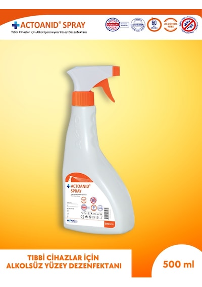 Acto Actoanıd Spray 500 Ml Alkol İçermeyen Yüzey Dezenfektanı
