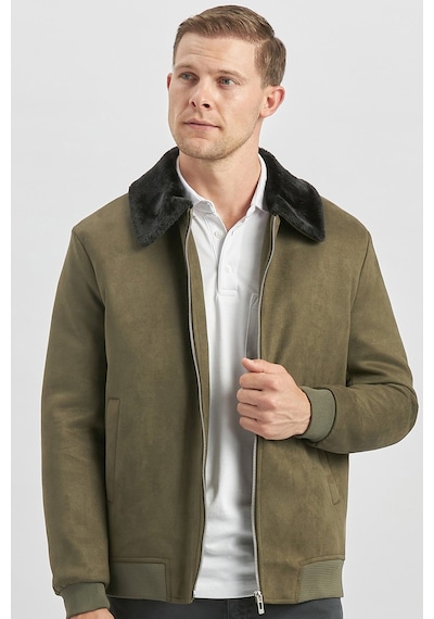 İmza Dolumlu Kürklü Yaka Likralı Kapitoneli Astar Slim Fit Dar Kesim Casual Mont 1007245152-koyu Haki Koyu Haki İmza Dolumlu Kürklü Yaka Likralı Kapitoneli Astar Slim Fit Dar Kesim Casual Mont 1007245152-koyu Haki Koyu Haki