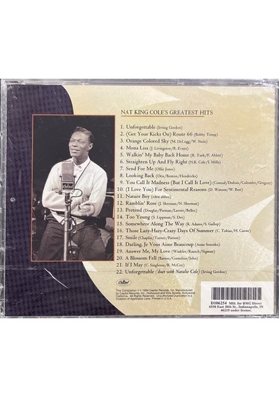 Müzik Cd Sidir Plak Değildir Cd Nat King Cole The Greatest Hits