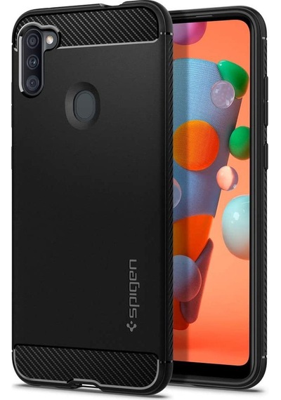 Spigen Galaxy M11 / Galaxy A11 İle Uyumlu Kılıf Rugged Armor Matte Black