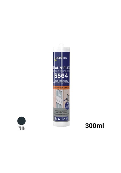 Bostik S 564 Nötr Cephe Silikon 300 Ml Antrasit Gri Antrasit - Gri